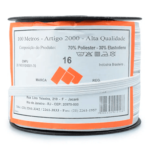 ELASTICO CHATO 09MM 100M 2000/16 BRANCO