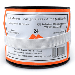 ELASTICO CHATO 16MM 050M 2000/24 BRANCO