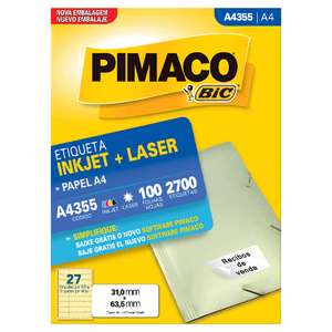 ETIQUETA INKJET / LASER R. A4355 (31X63,5MM)
