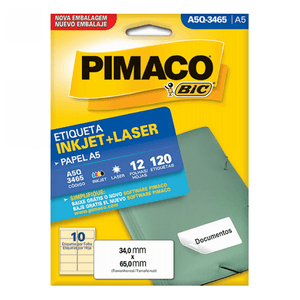ETIQUETA INKJET / LASER R. A5 Q3465 12FLS (34,0X65,0MM)