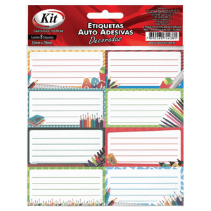 ETIQUETA ESCOLAR DECORADA KIT C/8 R.21552-01