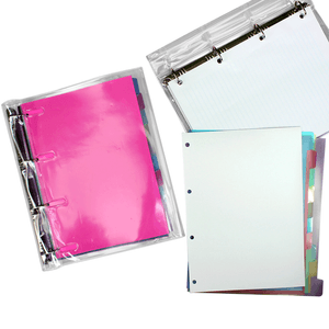 CADERNO ARGOLADO OFICIO KIT PINK CRISTAL