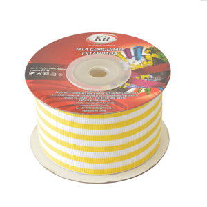 FITA DECORATIVA GORGURAO 38MM LISTRA 645 AMARELO