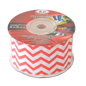 FITA DECORATIVA GORGURAO 38MM CHEVRON 235 VERMELHO