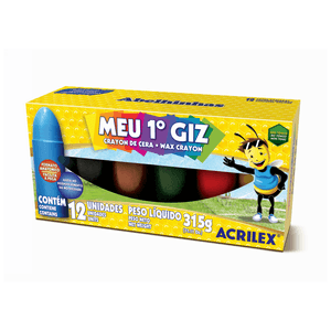 GIZAO DE CERA 12 CORES JUMBO MEU 1  GIZ REF 09512