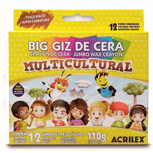 GIZAO DE CERA 12 CORES MULTICULTURAL 09122