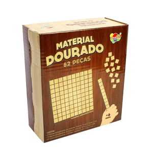 BRINQUEDO EDUC MATERIAL DOURADO  MADEIRA 62PCS R.127