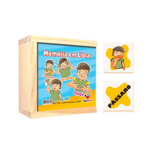 BRINQUEDO EDUC MEMORIA EM LIBRAS MDF C/40PCS R.1156