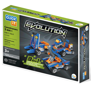 BRINQUEDO EVOLUTION 3X1 CONSTRUCARS C/124 PCS R.81.5600