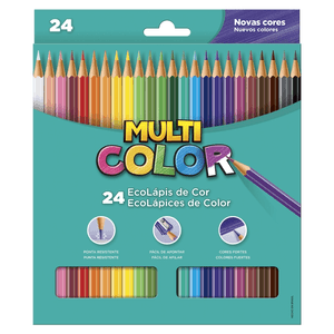 LAPIS DE COR INTEIRO 24 CORES NOVO MULTICOLOR R. 112400N