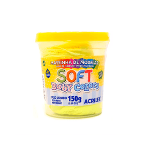 MASSA P/MODELAR SOFT COPO 150GR 808 AMARELO BEBE