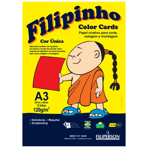 PAPEL FILIPINHO COLOR CARDS 12FLS A3 120GR VM R.01034