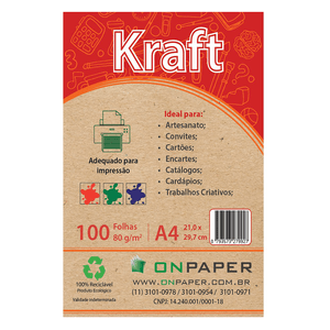 PAPEL KRAFT A4 80G 21X29.7CM R.423-5