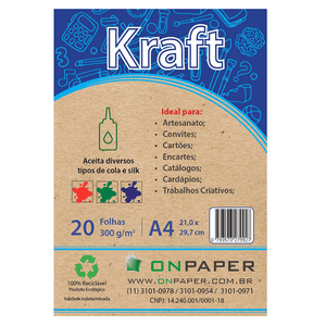 PAPEL KRAFT A4 300G 21X29.7CM R.421-9