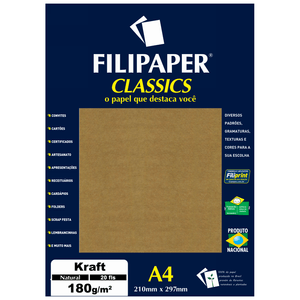 PAPEL FILICOLOR 180GRS A4 50FLS KRAFT NATURAL REF.942