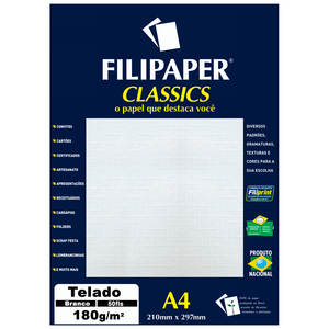 PAPEL FILIPAPER TELADO 180GRS BRANCO R.1615