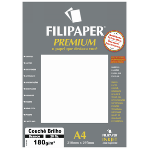 PAPEL FILIPAPER COUCHE PREMIUM BRANCO 180GRS R.02504