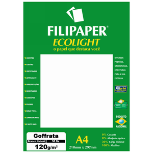 PAPEL FILIPAPER GOFFRATA ECOLIGHT 120GRS BRANCO NATURAL