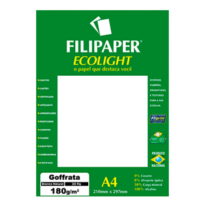 PAPEL FILIPAPER GOFFRATA ECOLIGHT 180GRS BRANCO NATURAL