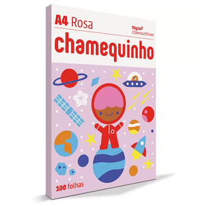 PAPEL CHAMEQUINHO A4 ROSA 75G 100FLS