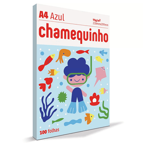 PAPEL CHAMEQUINHO A4 AZUL 75G 100FLS