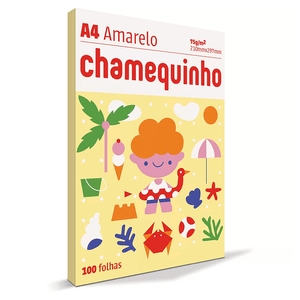 PAPEL CHAMEQUINHO A4 AMARELO 75G 100FLS