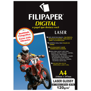 PAPEL GLOSSY LASER 120 G/M² PRO A4 R.02510