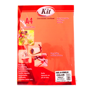 PAPEL KIT COLOR 180 G/M VERMELHO