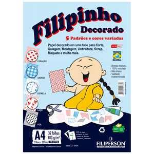 PAPEL FILIPINHO DECORADO A4 180G 32FLS R.1774