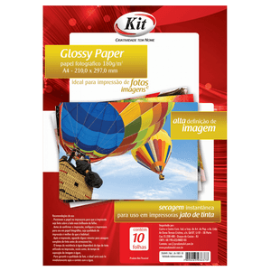 PAPEL GLOSSY PAPER 180GR A4 R.JA-1001-10