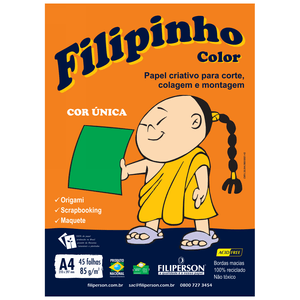 PAPEL FILIPINHO COLOR A4 85G VERDE 45FLS R.01044