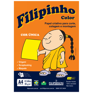 PAPEL FILIPINHO COLOR A4 85G AMARELO 45FLS R.01043