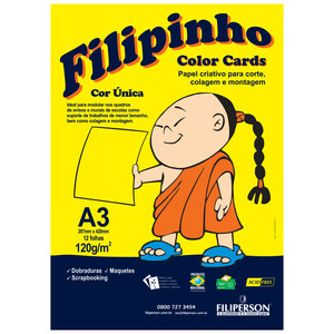 PAPEL FILIPINHO COLOR CARDS 12FLS A3 120GR AM R.01031