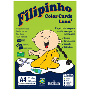 PAPEL FILIPINHO COLOR CARDS LUMI 25FLS A4 120GRS