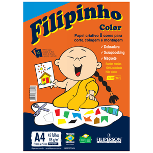 PAPEL FILIPINHO COLOR 45FLS A4  85GR COLORIDO R.1661