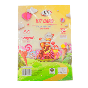 PAPEL KIT CARDS A4 CANDY C/24FLS LIVRO
