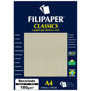 PAPEL FILIPAPER 180GRS A4 50FLS RECICLADO