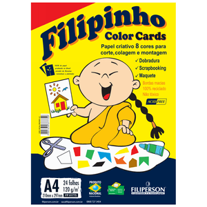 PAPEL FILIPINHO COLOR CARDS 24FLS A4 120GRS COLORIDO