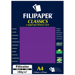 PAPEL FILICOLOR 180GRS A4 50FLS R.3805 LILAS