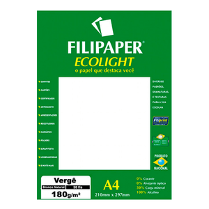 PAPEL FILIPAPER VERGE ECOLIGHT 180GRS BRANCO NATURAL R.2085