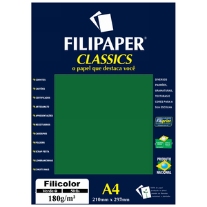 PAPEL FILICOLOR 180GRS A4 50FLS R.3445 VERDE