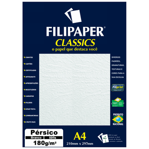 PAPEL FILIPAPER PERSICO 180GRS BRANCO R.1423