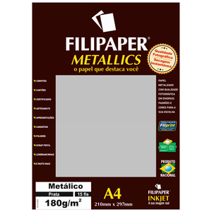 PAPEL FILIPAPER METALICO 180GRS A4 15FLS PRAT R.01101