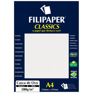 PAPEL FILIPAPER CASCA DE OVO 180GRS BRANCO R.944