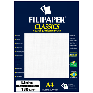 PAPEL FILIPAPER LINHO 180GRS BRANCO R.967