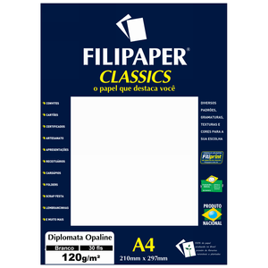 PAPEL FILIPAPER DIPLOMATA 120GRS A4 BRANCO R.02061