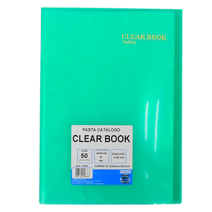 PASTA CLEAR BOOK C/50 PLAST VERDE R.3867/5676