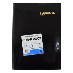 PASTA CLEAR BOOK C/50 PLAST PRETO R.5675