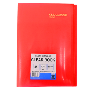 PASTA CLEAR BOOK C/50 PLAST VERMELHO R.3868/5677