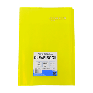 PASTA CLEAR BOOK C/50 PLAST AMARELA R.5673